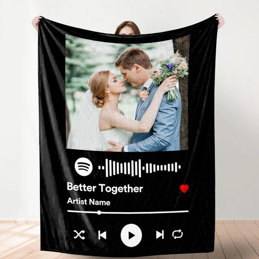 Personalized Photo and Music Blanket