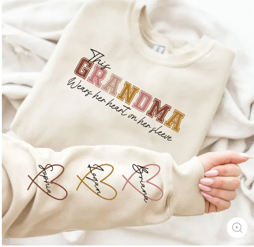 Mom's Heartfelt Sleeve Personalized Sweatshirt