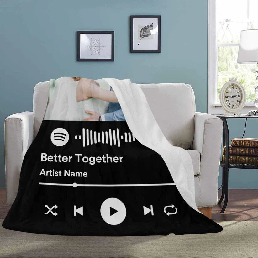 Personalized Photo and Music Blanket