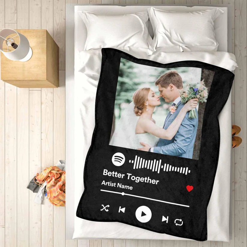 Personalized Photo and Music Blanket