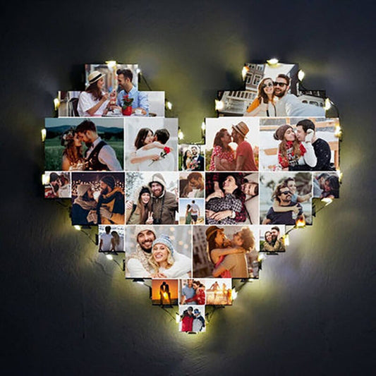 Personalized Picture Lamp Heart Shaped Creative Gift for Family