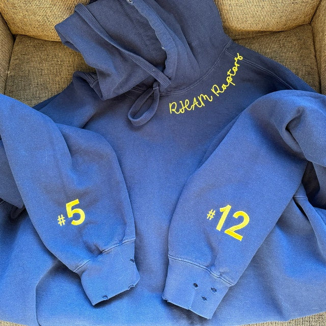 CUSTOM Embroidered Hand Distressed Sweatshirt Crewneck